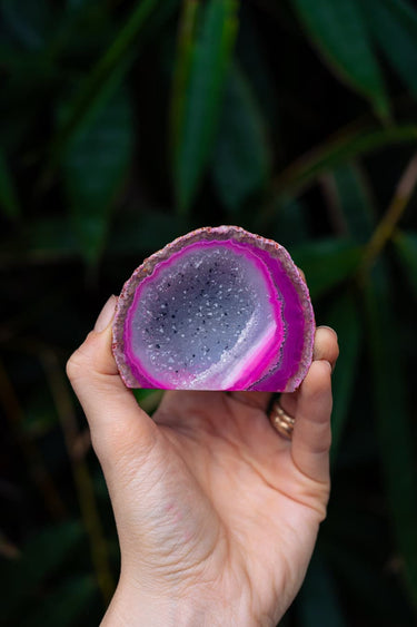 Pink Agate Cave with Druzy